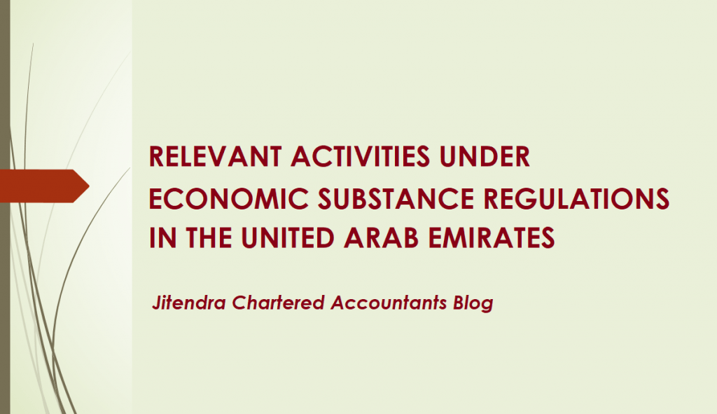 RELEVANT ACTIVITIES UNDER ECONOMIC SUBSTANCE REGULATIONS