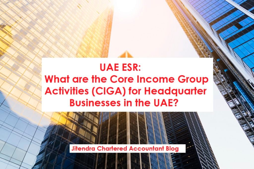 UAE ESR: What are the Core Income Group Activities (CIGA) for Headquarter Businesses